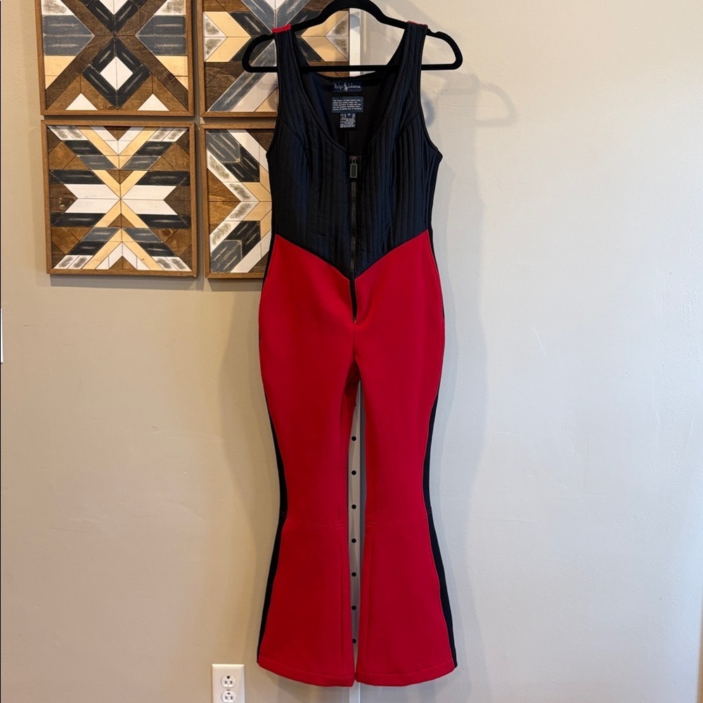 Vintage Ralph Lauren RL2000 Polo Hi Tech Ski Jumpsuit Red / Black 90s size 12